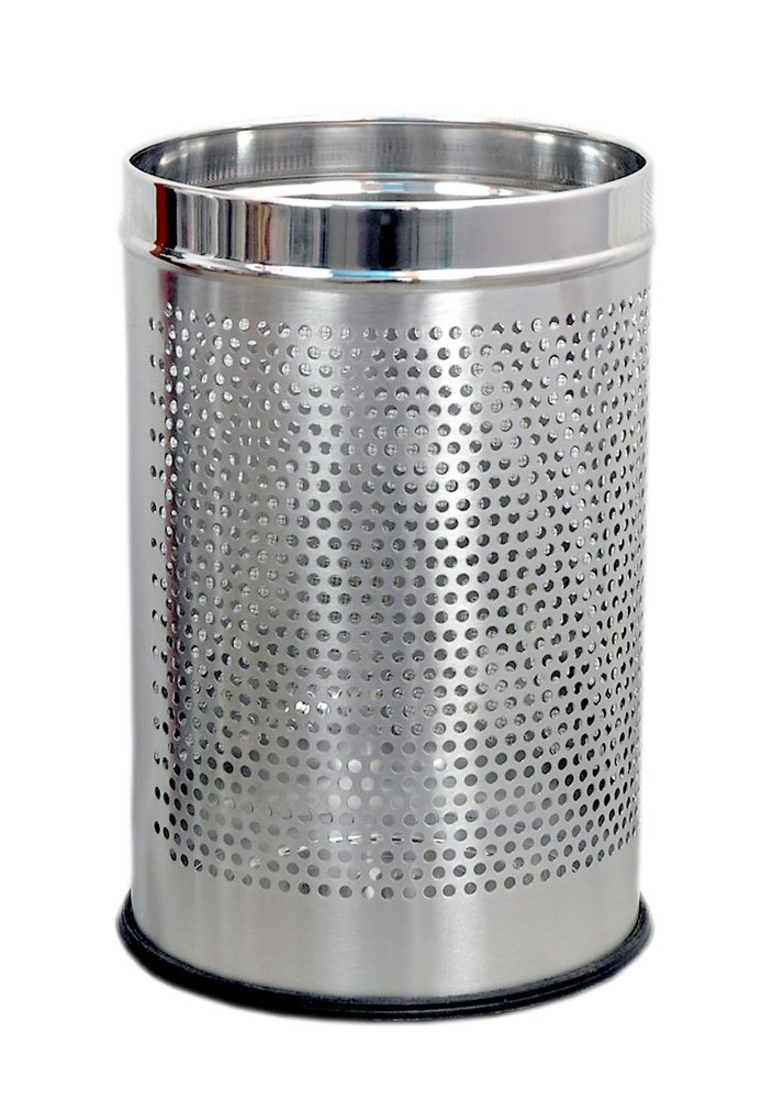 Steel Dustbin Satin Paper Bin - Open Perforated Bin, For Office, Material Grade: Ss202, Ss304 On Order