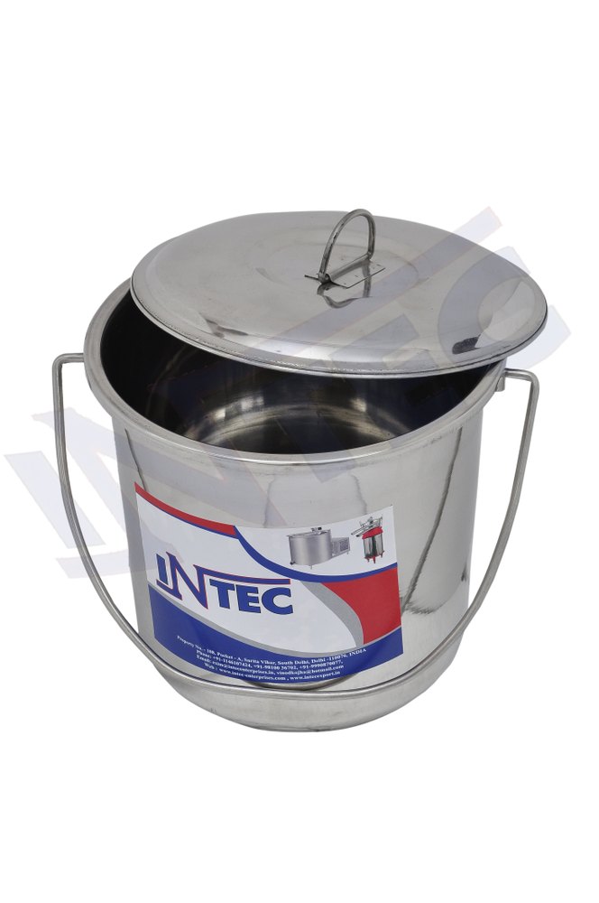 INTEC - Stainless Steel Milk / Water Bucket With Lid 7 Ltr , 10 Ltr , 15 Ltr , 20 Ltr