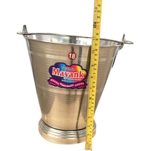 Silver 10.5Inch Stainless Steel Bucket