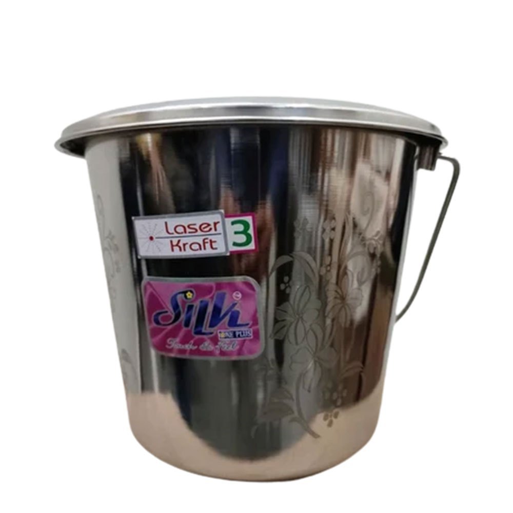 Mirror Finish Silver 8L Stainless Steel Buckets