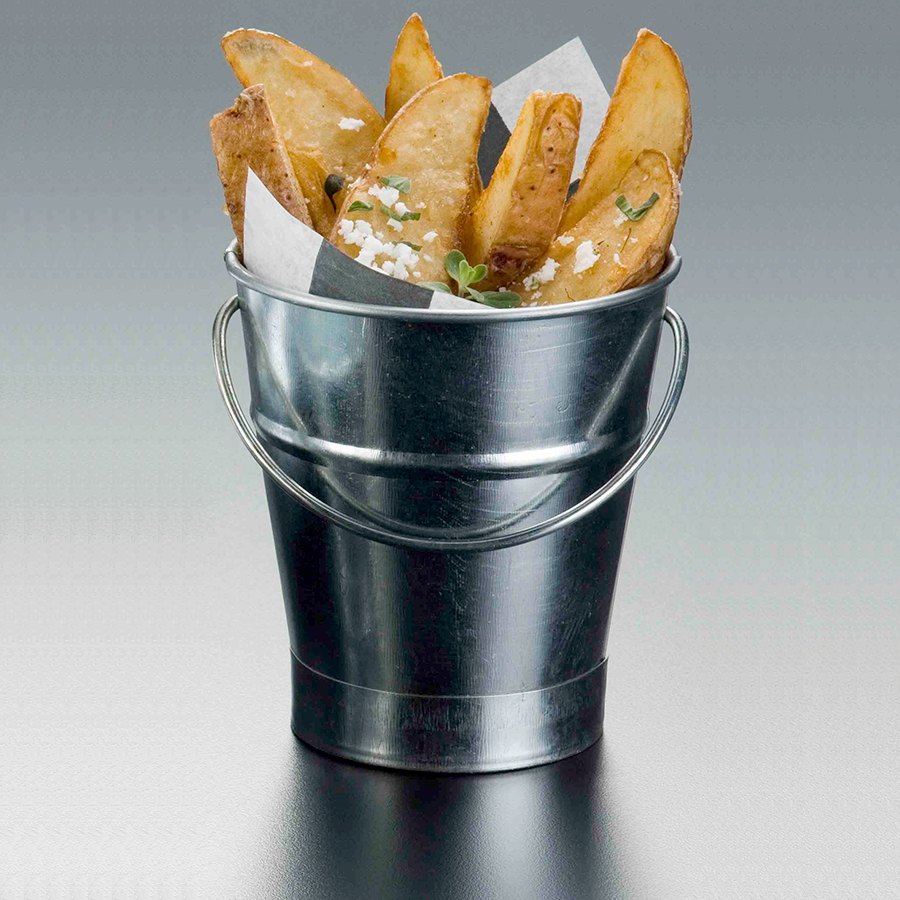 Galvanized Steel Mini Serving Pail Catering Buckets, Size: Dia - 13 Cm, Height - 13 Cm
