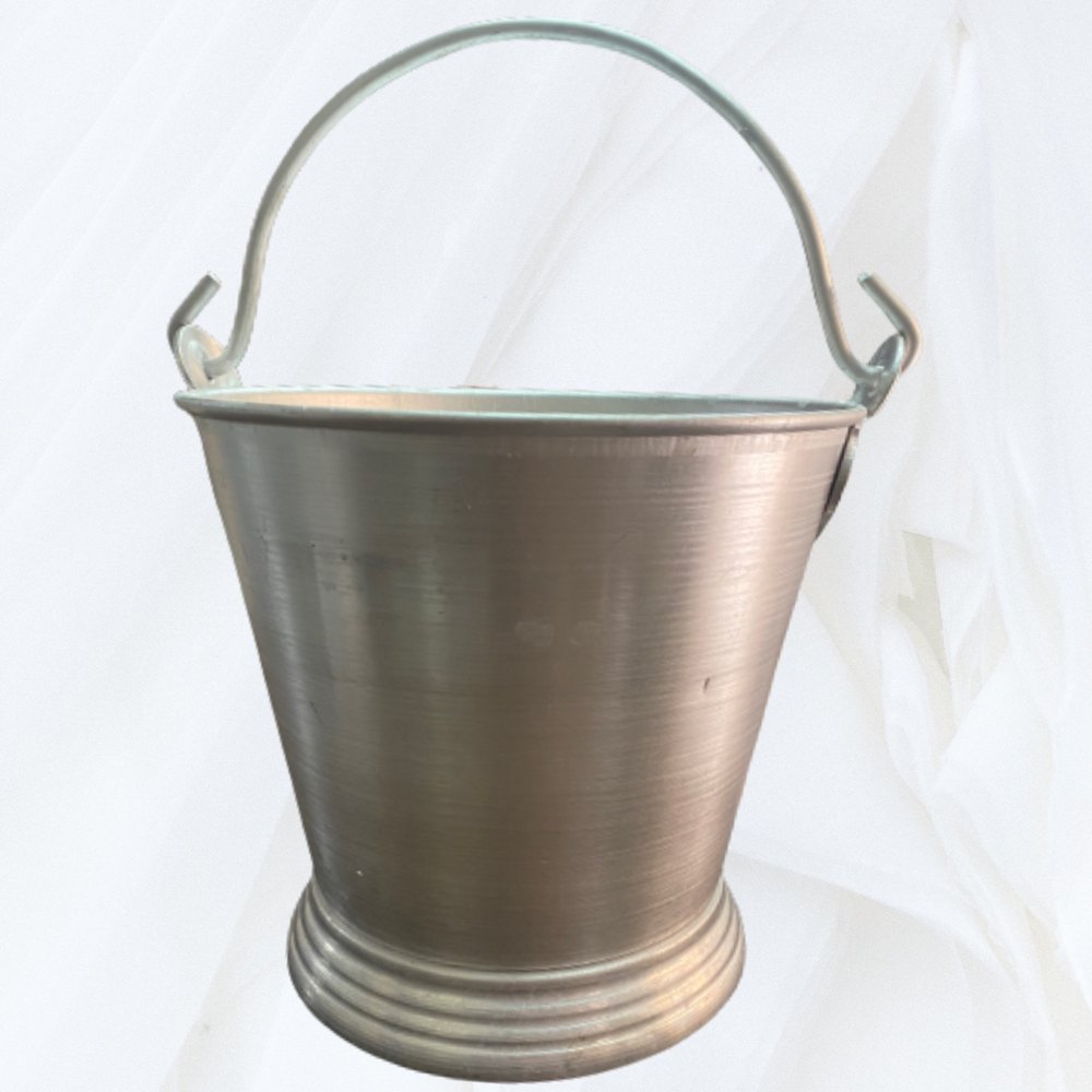 Polished Silver Aluminium Bucket Balti, Capacity: 10L
