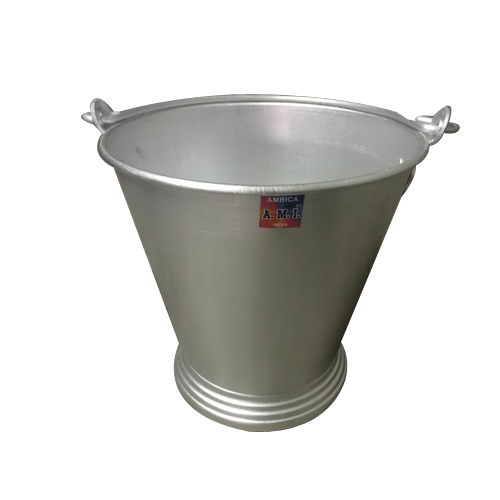 2 Lts. To 15 Lts Silver Washed Aluminum Bucket, Size: 14 To 26
