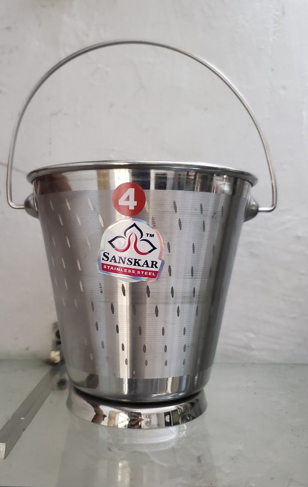 Miiror Polish Silver Steel Hotel Bucket, Capacity: 400ml To 3ltr, Size: 1 To 4