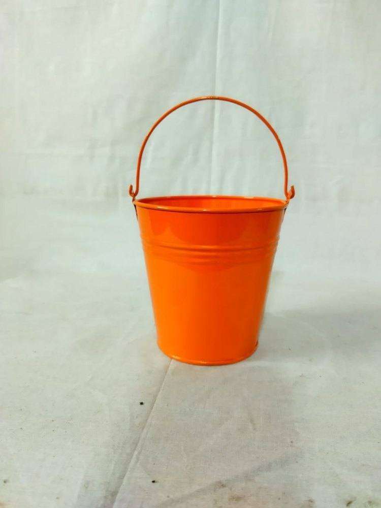 Powder Coating Iron Mini Bucket, Model Name/Number: 1307ABCD, Size: Height-9 CM Dia- 10 CM