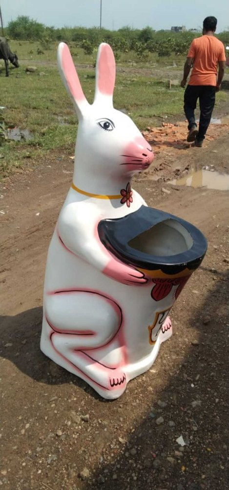 FRP Fiber Cartoon Animal Shaped Dustbins, 4 Ft, 40 Liters