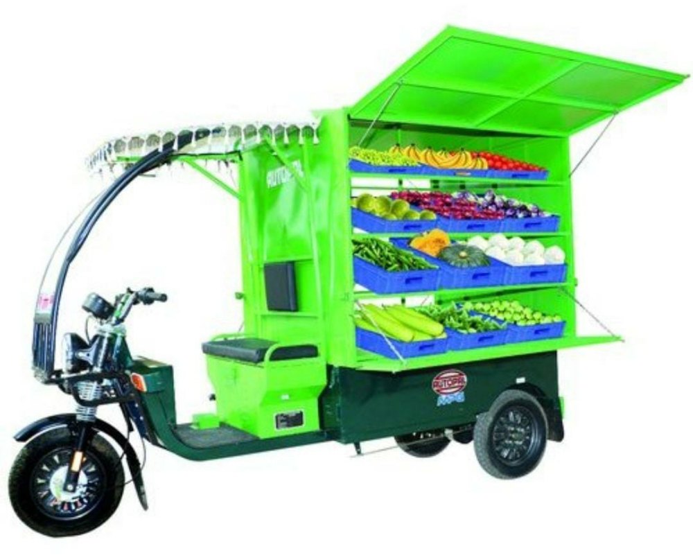 Green Electric Vegetable Cart, Maximum Run Per Charge: 80-100 km, Seating Capacity: 2