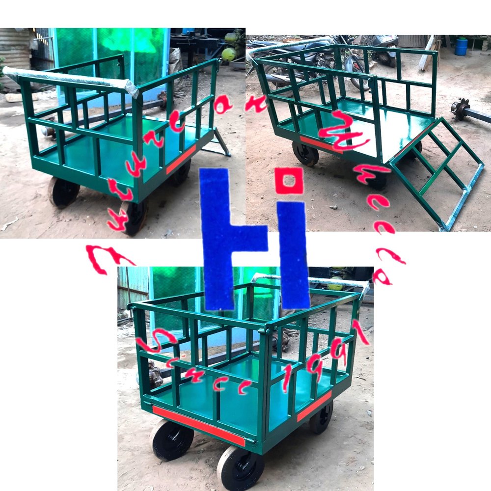 Mild Steel Industrial Hand Cart Trolley, Load Capacity: 500kg To 1000kg