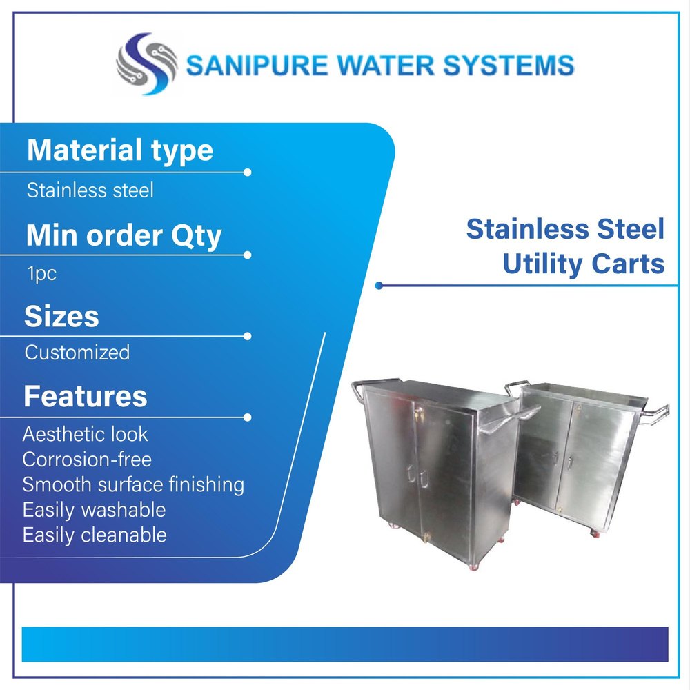 Sanipure SS Utility Carts, Capacity: 50 KGS