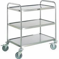 Mild Steel Silver Utility Trolley, For Industrial