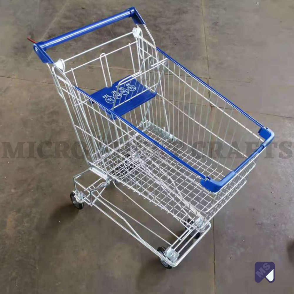 Four Wheel Stainless Steel Supermarket Trolley