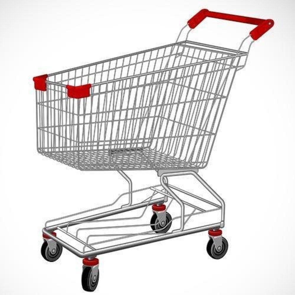 Stainless Steel Four-Wheel SS Supermarket Trolley, Load Capacity: 30 kg