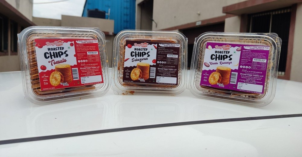 jorrybites Wheat Flour Roasted Chips, Packaging Size: 200 Grams, Packaging Type: 200gm Container Pack