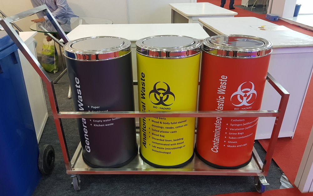 Stainless Steel Biomedical Waste Bin Trolley