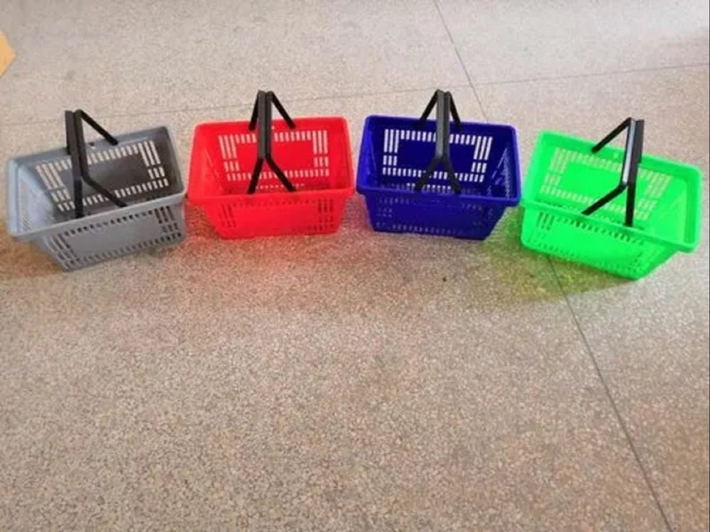 Blue Plastic Shopping Basket, Capacity: Up To 20 Kg, Size: 460 X 320 X 250 mm