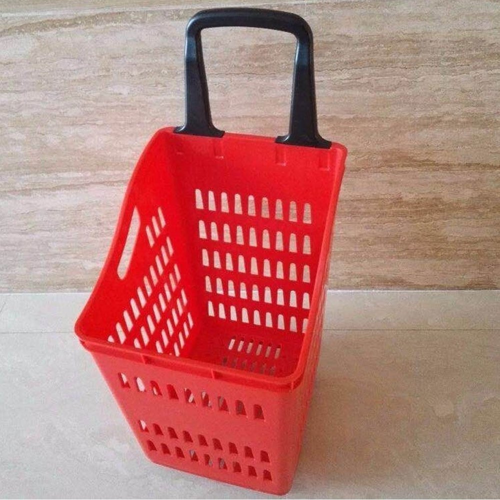 Rectangular Red Plastic Shopping Basket, Size: 1.5x1.5x1 Feet