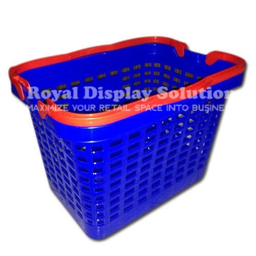 Red, Blue Plastic Supermarket Basket, For Shopping, Load Capacity: 20 Kg