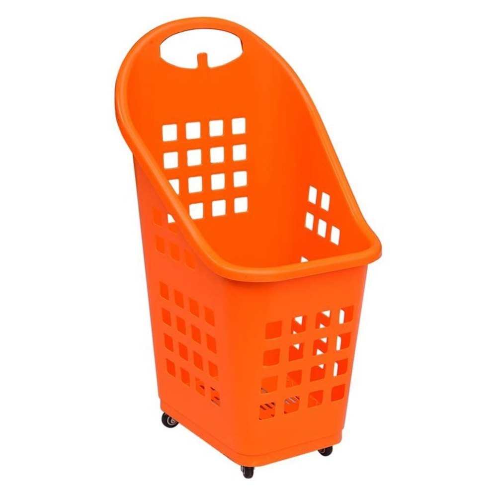 Aarax India Orange Plastic Shopping Basket, Load Capacity: 20 kg