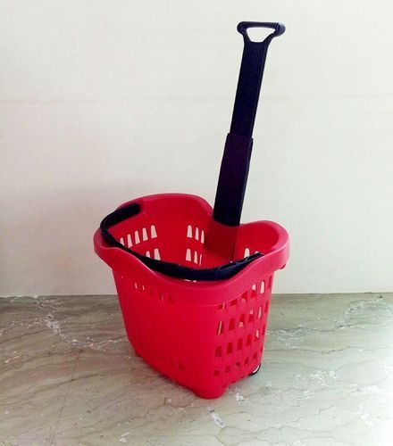 Star Interiors Red Plastic Shopping Trolley Basket