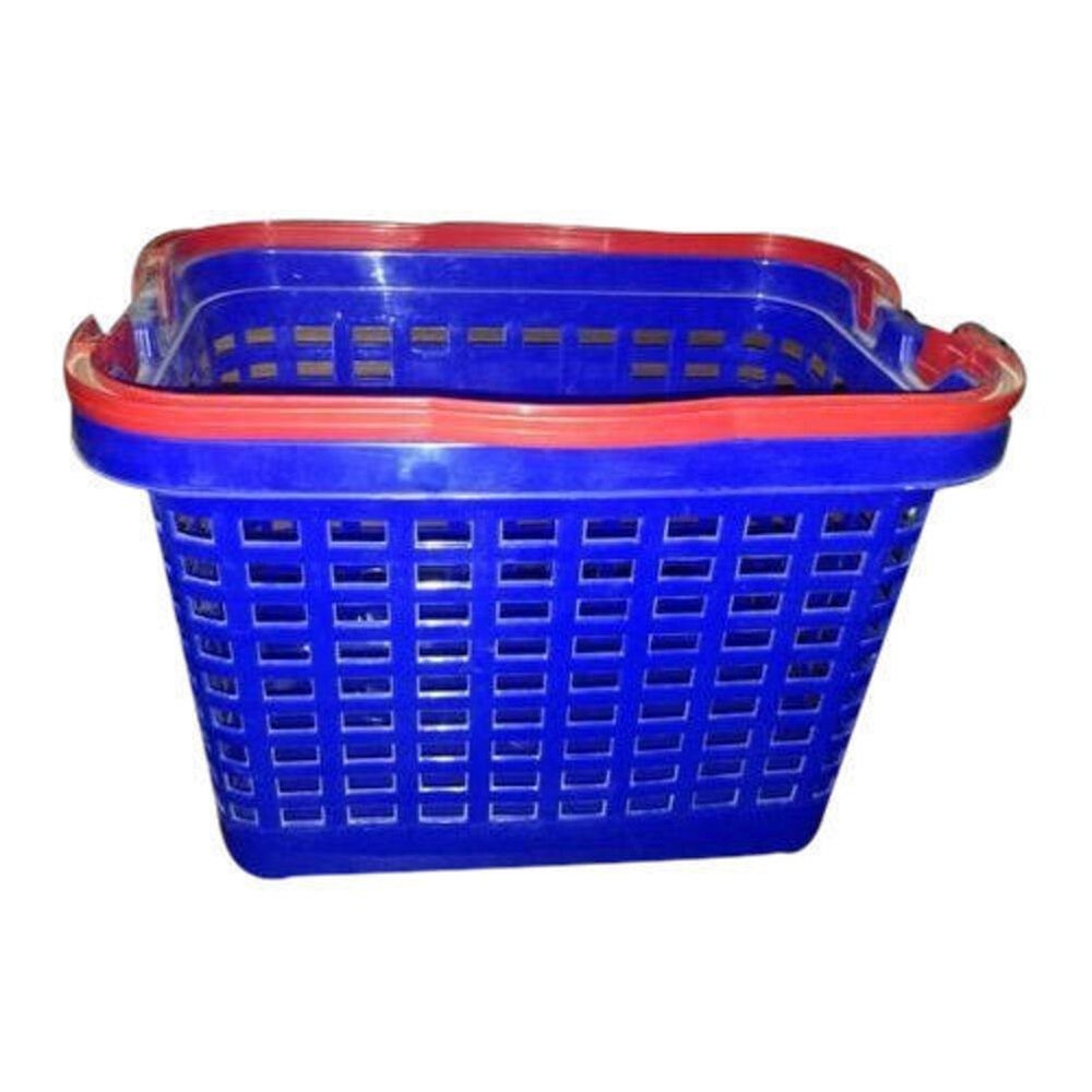 Red, Blue Plastic Shopping Basket, Load Capacity: 0-50 kg