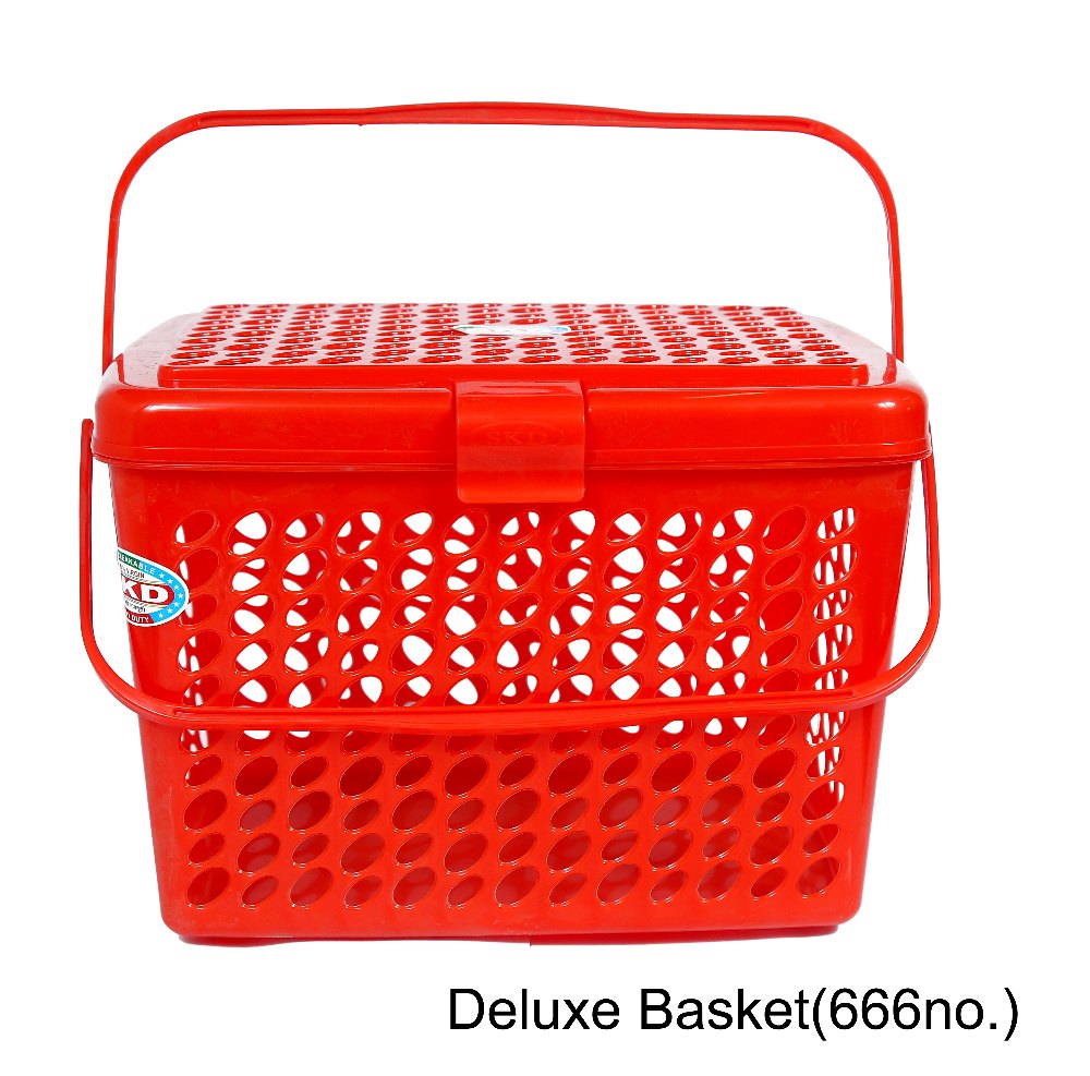 Plastic without wheel Deluxe Basket (666 No.), For Supermarket
