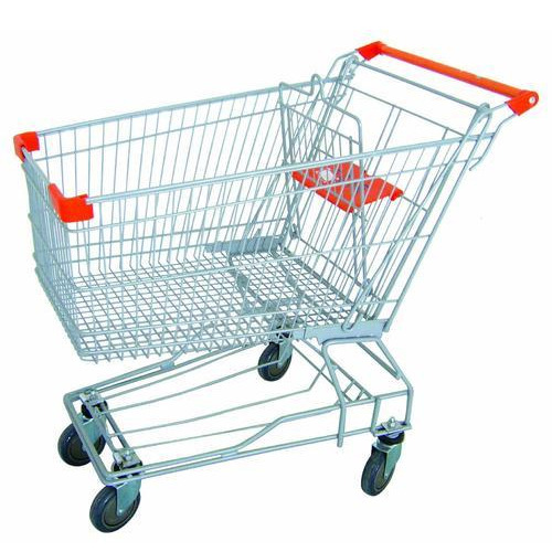 Four-Wheel Departmental Store SS Shopping Trolley, Load Capacity: 150 kg