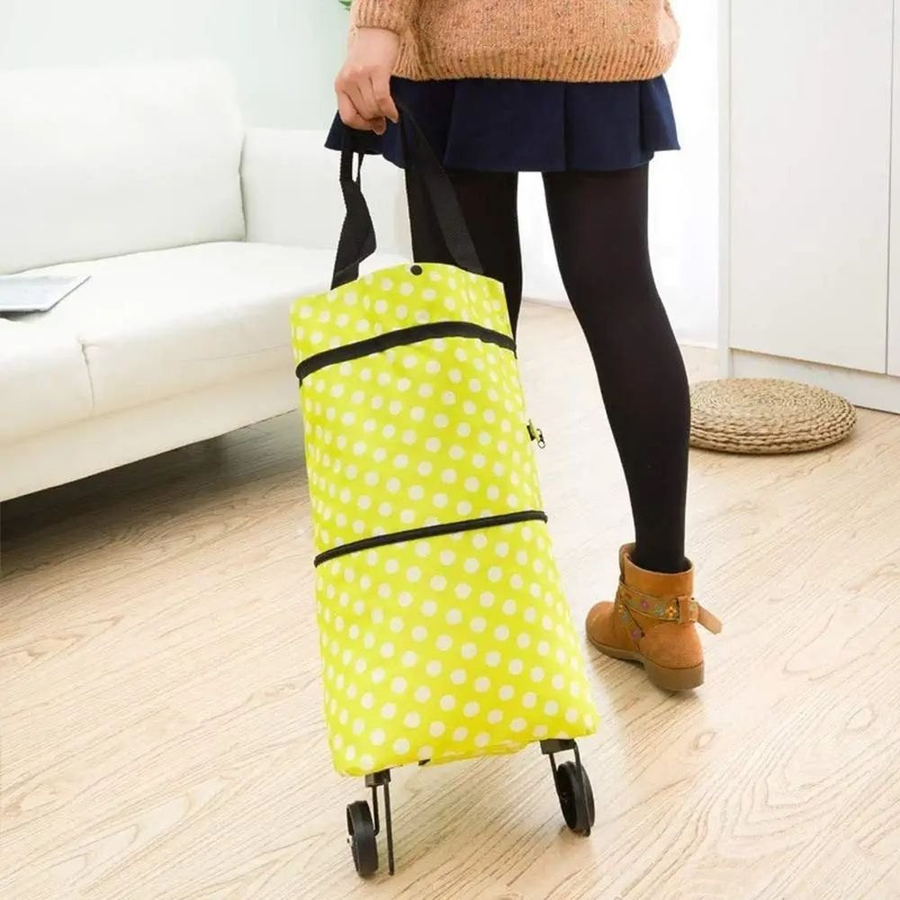 TWO Portable Folding Shopping Trolley Cart Bag For Supermarket, Load Capacity: 50-100 kg
