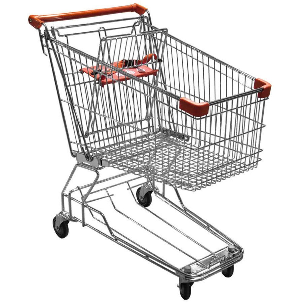 Four-Wheel Metal Shopping Cart, For Supermarket