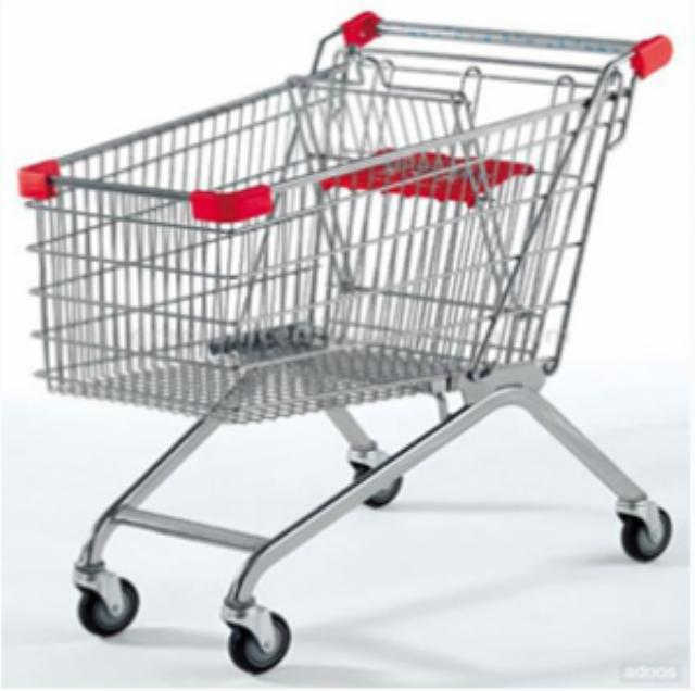 Four-Wheel Shopping Cart, For Supermarket, Load Capacity: 0-50 kg