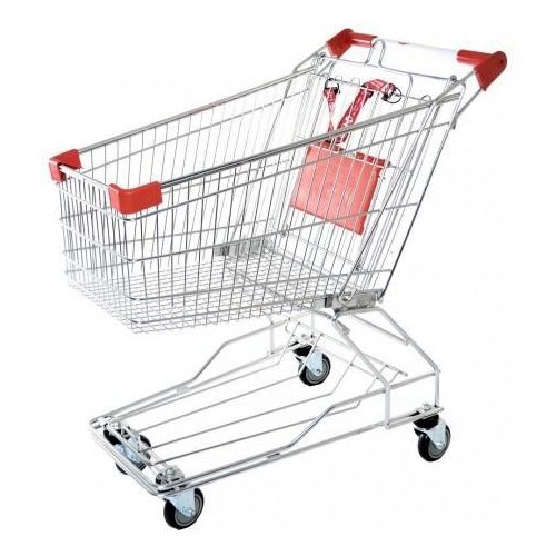 Mild Steel Four-wheel Metal Shopping Cart Trolley, For Supermarket