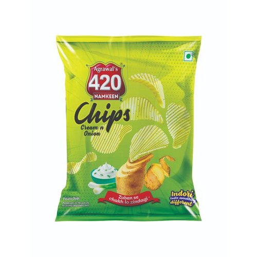 Cream & Onion Cream Onion Flavor Potato Chips, Packaging Type: Packet