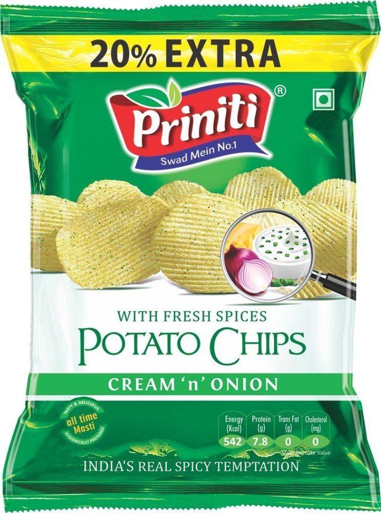 Fried Priniti Potato Chips Cream And Onion