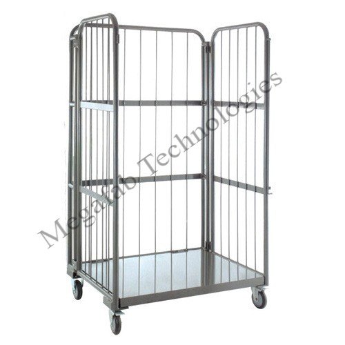 4 Wheel Stainless Steel SS Cage Trolley