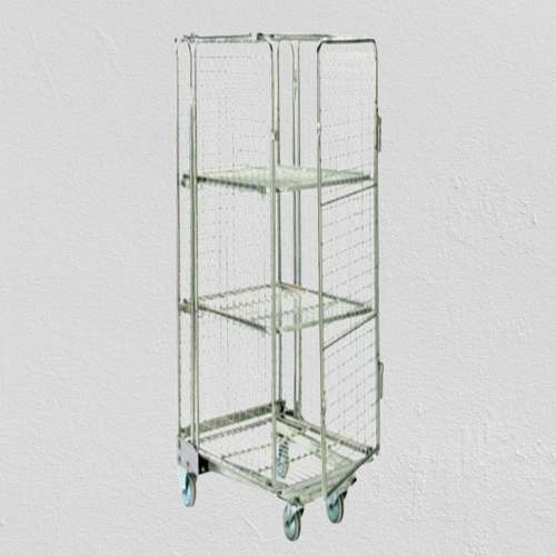 4 Wheel Mild Steel Nestable Roll Cage Trolley