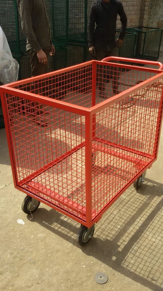 NATIONAL FABRICATORS Four-Wheel Fabric Trolley, For Industrial, Capacity: 100-150kg