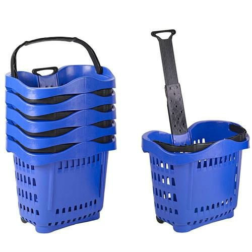Adequate Steel Blue Plastic Shopping Trolleys, Capacity: 50 Kg