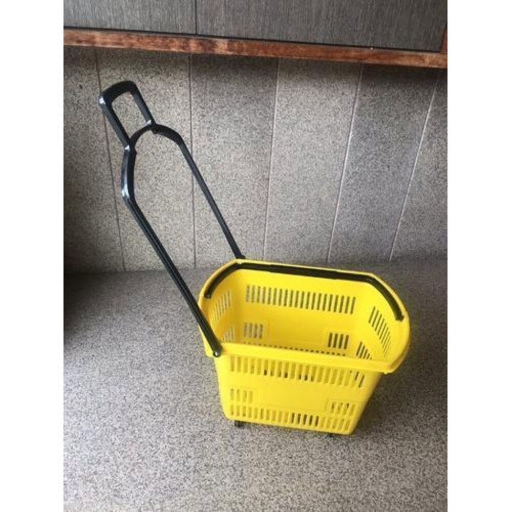 100% HDPP Four-Wheel Rolling Plastic Shopping Trolley, For Supermarket