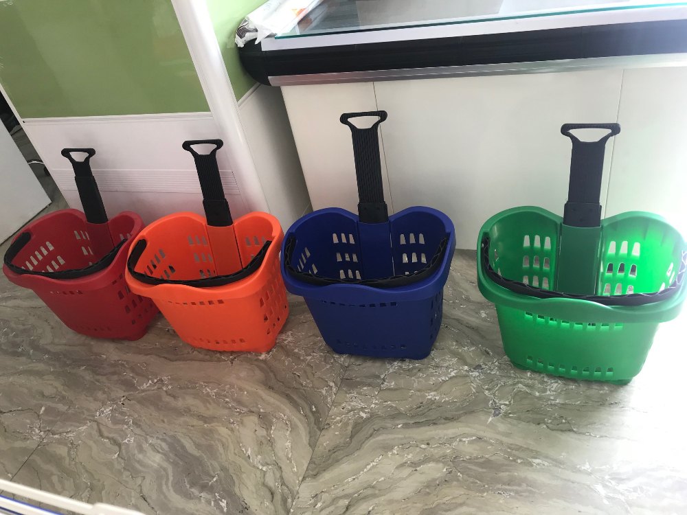 Plastic Shopping Trolley Basket, Load Capacity: 0-50 kg