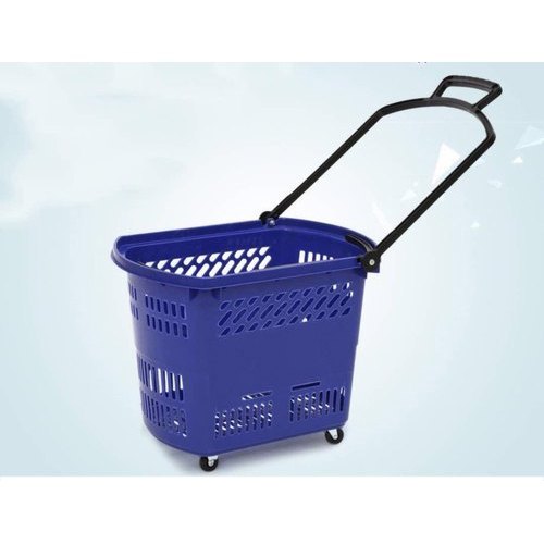 Four-Wheel Plastic Shopping Trolley, Load Capacity: 25 kg