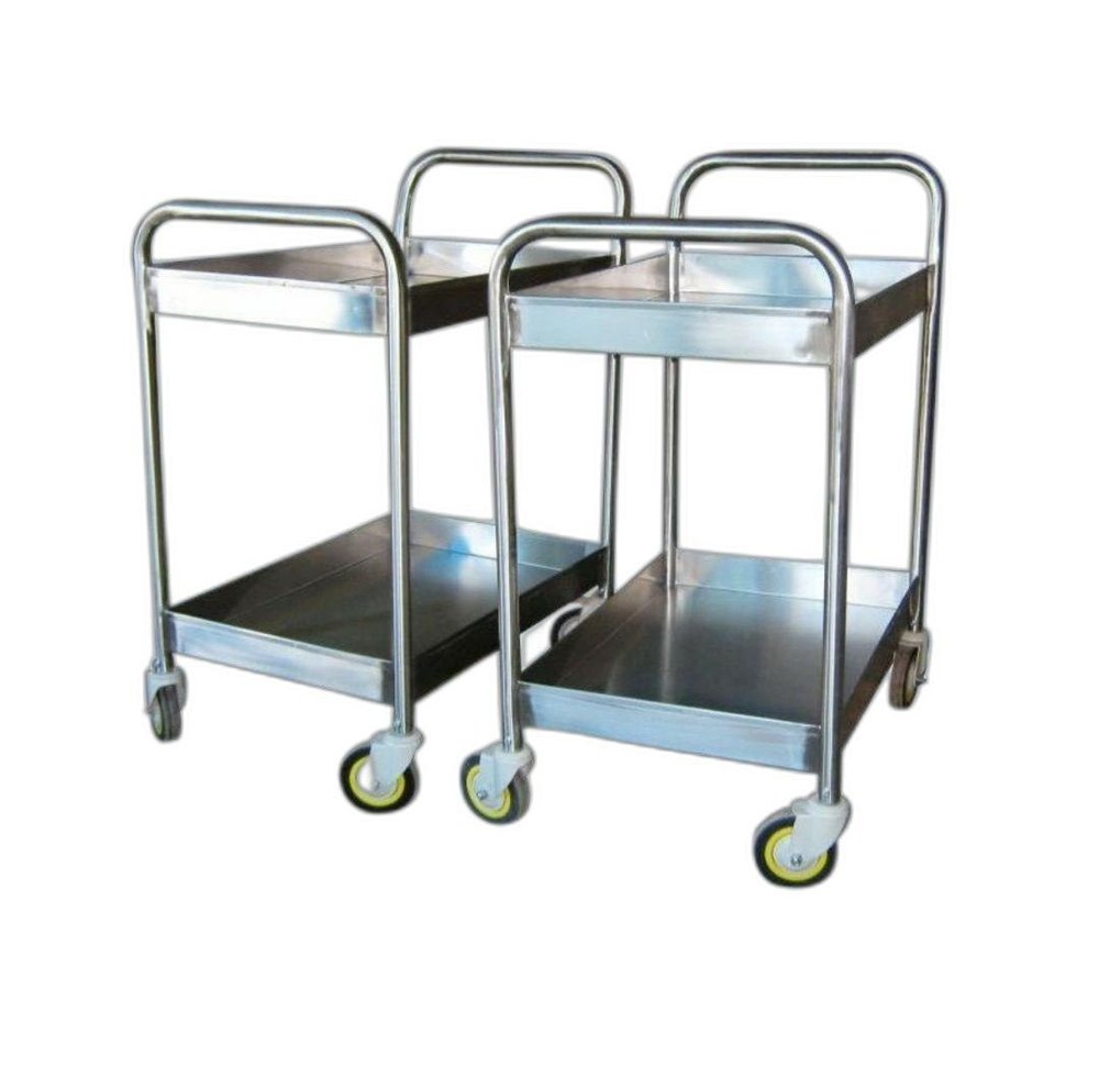 Stainless Steel Gray Bussing Trolley 2 Tier, Capacity: 50 Ton, Load Capacity: 20-25 Kg