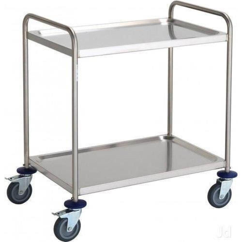 Stainless Steel Silver 2 Tier Trolley, Load Capacity: 150 kg