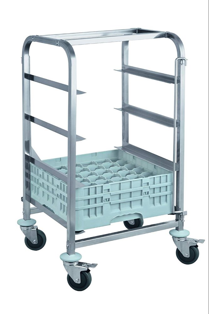 Avonware Stainless Steel Four Tier Glass Trolley, Size: 505 mm X 550 mm X 1700 mm