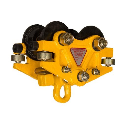 Yellow Mild Steel Push Beam Trolley, Capacity: 1. Ton