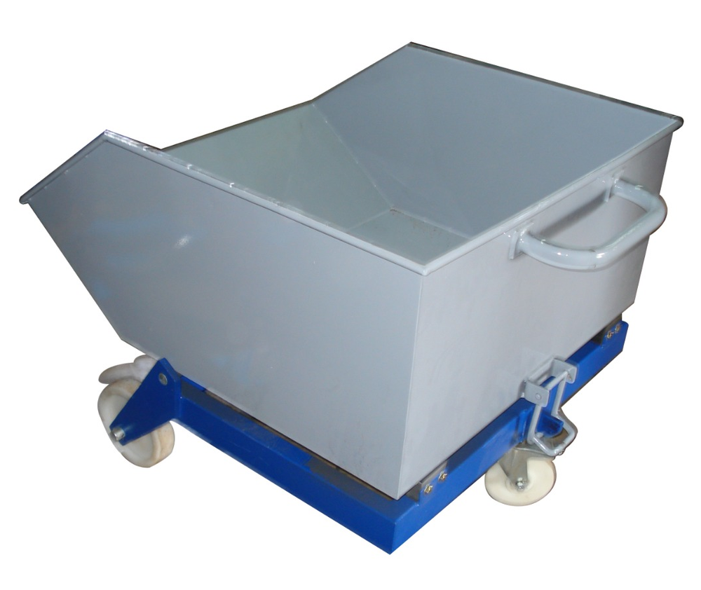 Stainless Steel Gray SS Chip Collecting Trolleys, Capacity: 100 kg
