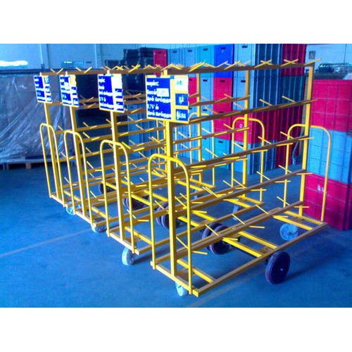 Mild Steel Four-Wheel Cone Trolley, For Industrial, Load Capacity: 100 - 1500 Kg