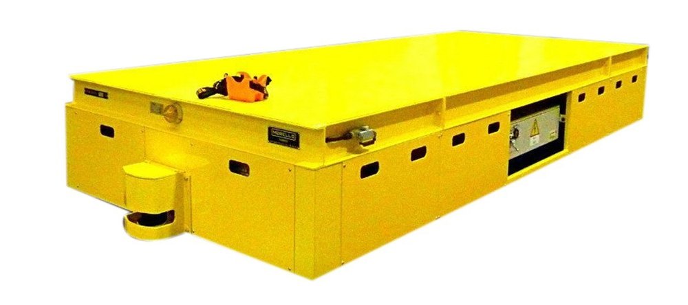 Mild Steel Yellow Battery Operated Transfer Trolley, For Industrial, Load Capacity: 5 Ton