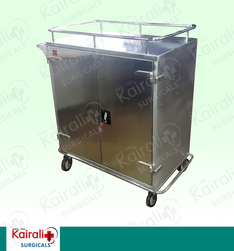 KAIRALI Stainless Steel SS Closed Transport Trolley, Size/Dimension: 36 L X 20 W X 40 H, Load Capacity: 120 Kg