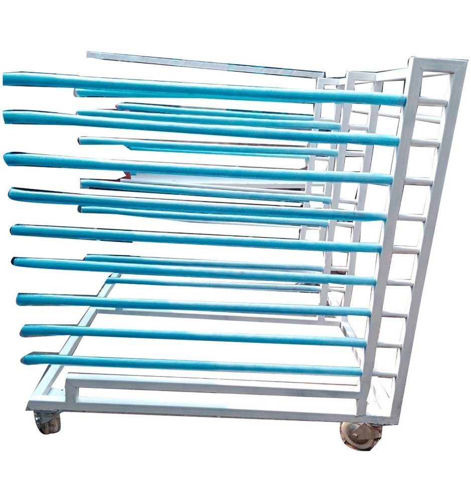 Mild Steel Glass Transportation Trolley, For Industrial, Load Capacity: 50kg