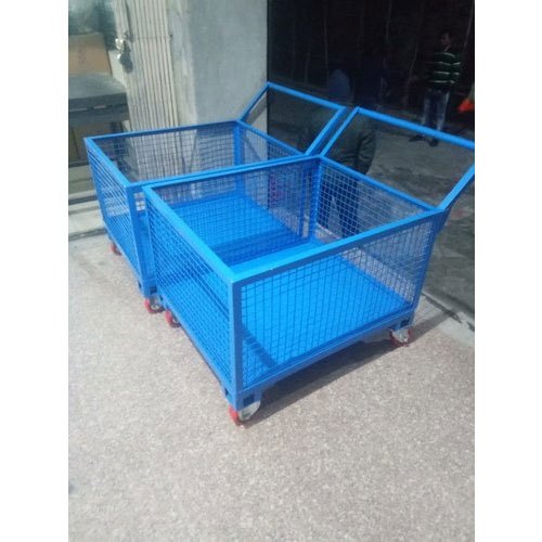 Blue Mild Steel Fabrication Material Handling Trolleys, Loading Capacity: 100-500 Kg
