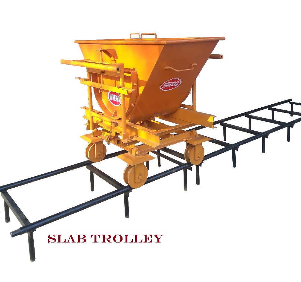 Minerva Slab Trolley With Rails For Concrete, Capacity: 7 Cft Heavy Bucket